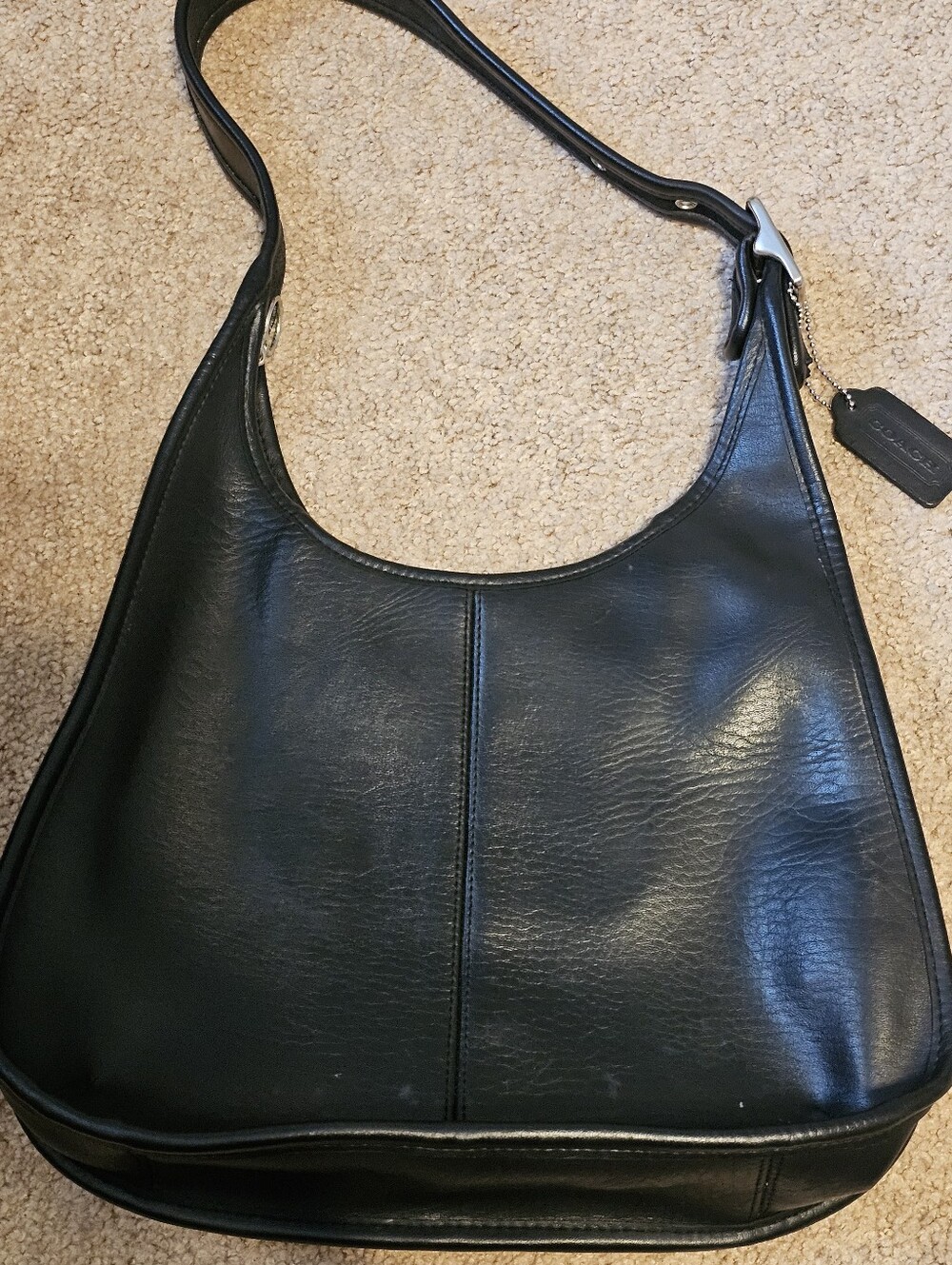Vintage Coach Ergo Black Leather Hobo Bag 9035 - Gem